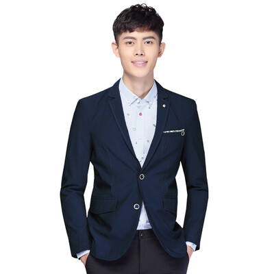 

Red Bean Hodo Men Business Casual Fashion Single Open Men Men Slim Suit B5 Cangqing 175 / 92A