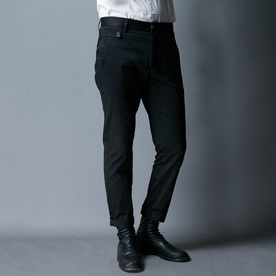 

YOMS Men's casual pants men's cotton straight trousers Korean version of the woven single wear pure color tide men's casual trousers 02264 black L175