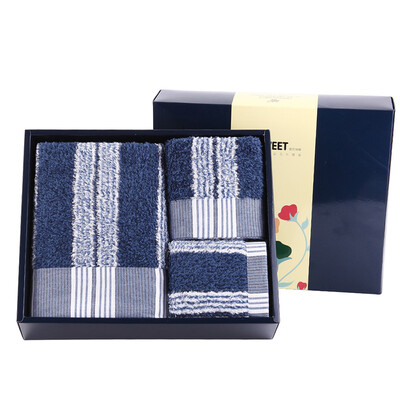 

Xin brand towel home textiles cotton life master high fine yarn baby towel towel towel three sets of gift boxed blue