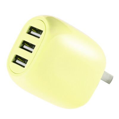 

Зарядное устройство для телефона для музыкальной машины / адаптер питания / телефон для быстрого подключения штепсельной вилки 3 USB-зарядное устройство для зарядки 3.1A Apple Andrews для мобильного телефона с плоским экраном L-M301 желтый