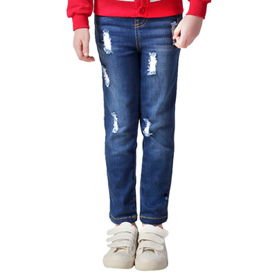 

Xin Song girl fashion hole jeans in the big children Spring&Autumn cowboy casual trousers pants E053B 13056