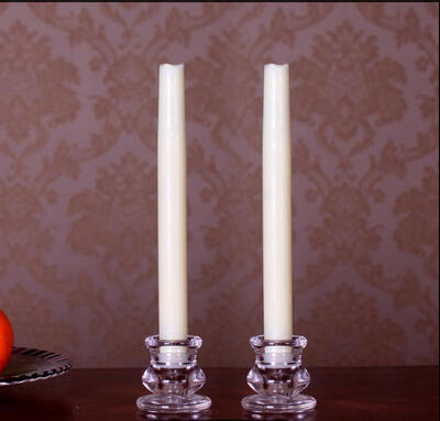 

9 Inches Melted Led Taper Candles with TimerBattery OperatedWhitePack of 2