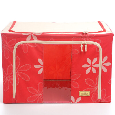 

Space Premium Extra Large Reinforced Double Window Hannah Box Print Oxford Cloth Storage Box Sun Flower Red Oversized One Pack 100L
