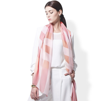 

Austrian AOSHI ASWJ011601065 Austrian authentic British lattice high-grade silk scarves shawls spring&autumn silk scarves female towel - bean sand color