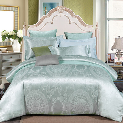 

Elegant 100 uya100 kit home textiles cotton satin jacquard bed four sets of comfortable bedding sets ripples River Kulan 15 meters bed 200 230cm