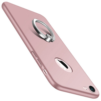 

BIAZE Apple 7 mobile phone shell iPhone7 protective cover with a ring buckle bracket all-inclusive anti-fall matte control series JK101-Tu Hao gold