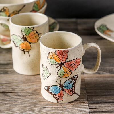

Genuine Gifts Ceramic Cup Set Breakfast Cup Milk Cup Ceramic Mugs European Style Handmade Coffee Cup Office Cups Cups Two Pack Nabi Flying