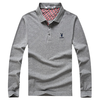 

PLAYBOY POLO Shirt Long Sleeve Turn Down Neck Men Shirt