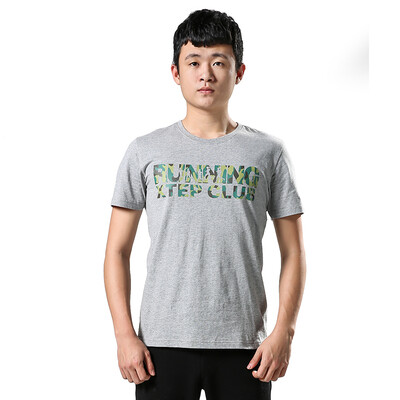 

XTEP Men&39s short-sleeved T-shirt running shirt fashion casual round neck shirt 883229019011 gray L