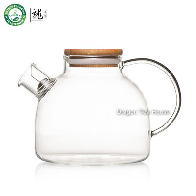

Прозрачное стекло Чайник воды чайник с бамбуковой крышкой и фильтр 950ml 32.12oz