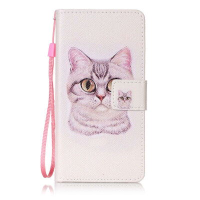 

Short Hair Cat Design PU Leather Flip Cover Wallet Card Holder Case for Samsung Galaxy J5（2016）/J510