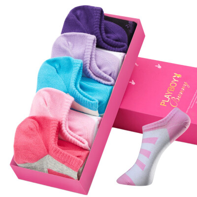 

Jingdong supermarket] Playboy 2267 summer invisible socks female anti-slip shallow mouth socks female socks cotton socks thin 5 double color