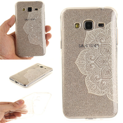 

Half white flowers Pattern Soft Thin TPU Rubber Silicone Gel Case Cover for Samsung Galaxy J3J310