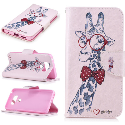 

Giraffe Design PU Leather Flip Cover Wallet Card Holder Case for LG G6