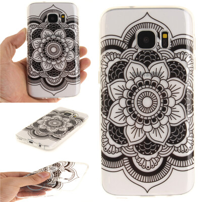 

Black sun flower Pattern Soft Thin TPU Rubber Silicone Gel Case Cover for SAMSUNG GALAXY S7