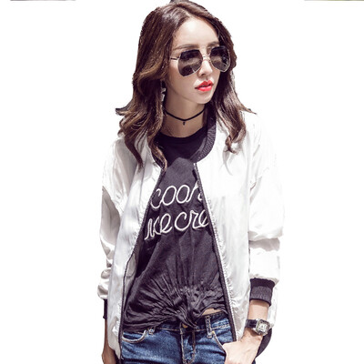 

Long Yue Women Korean Fashion Simple Letter Jacket Casual Loose Vest Jacket Jacket LWJK172119 White