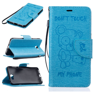 

Light Blue Bear выбитый PU кожаный бумажник чехол Классический откидная крышка с подставкой Функция и слот кредитной карты для HUA