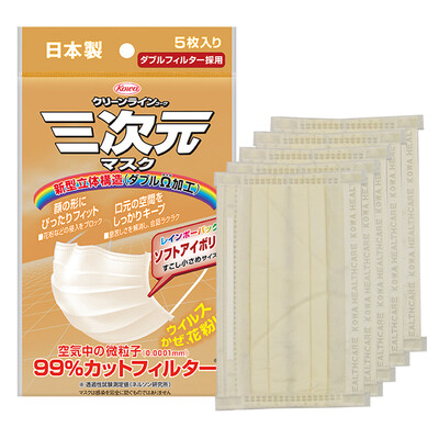 

Three-dimensional rainbow series masks Ivory 5 Pack PM25 anti-haze disposable lightweight dust masks