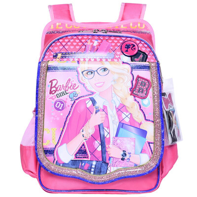 

Barbie Children's Bag Primary School Student's Bag Women's Simple Cartoon Bag 1-Year Grade Backpack BB8070A Pink