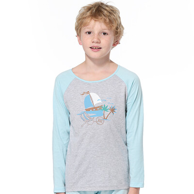 

VIV & LUL Long Sleeve T-Shirt Men's Cotton Bottom Chloo Chloe DV117166 Ma Gray 140cm