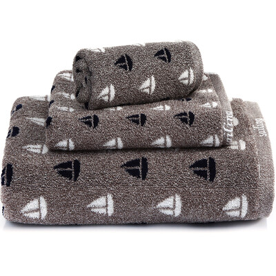 

Sanli cotton yarn-dyed jacquard towel towel bath towel gift box 3 pieces ocher gray