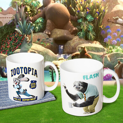 

Disney disney Ceramic Cartoon Crazy Animal City Series Oak Coffee Mug Couple vs. Cup Set (2 Pack)