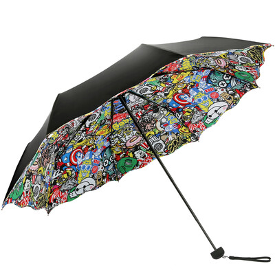 

Paradise umbrella UPF50 double-layer all shade hit black rubber twist sun umbrella sunny umbrella 31827E L section