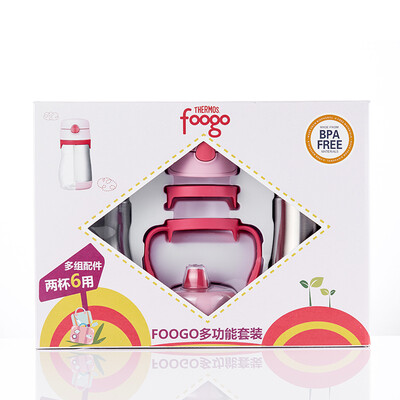 

Энтузиаст THERMOS Детский термос Соломенная чашка Baby Узнайте, чтобы выпить чашку Портативный анти-утечки из нержавеющей стали Кубок Многофункциональный набор BP5353 + BS5353 PK