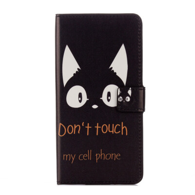 

White Cat Design PU Leather Flip Cover Wallet Card Holder Case for Huawei honor 6X