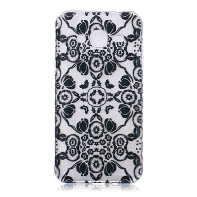 

Black flowers Pattern Soft Thin TPU Rubber Silicone Gel Case Cover for SAMSUNG GALAXY J3