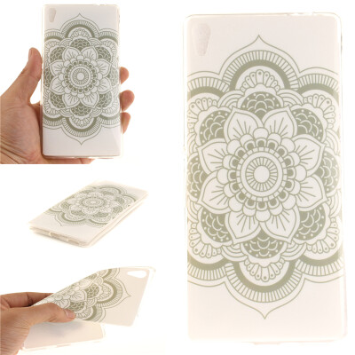 

White flowers Pattern Soft Thin TPU Rubber Silicone Gel Case Cover for SONY Xperia C6