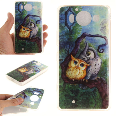 

Oil painting owl Pattern Soft Thin TPU Rubber Silicone Gel Case Cover for Nokia Lumia950