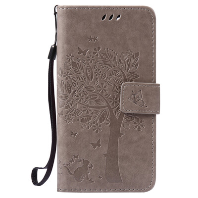 

Gray Tree Design PU Leather Flip Cover Wallet Card Holder Case for WIKO LENNY 2