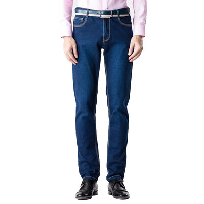 

A Shidun Men 's Tooling Business Slim Straight Cowgirls Cowboy Blue 30 A3200006