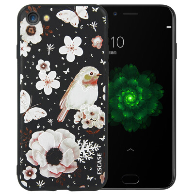 

ESCASE OPPO R9s Plus Mobile Phone Case OPPO R9s Plus Mobile Phone Case OPPO Phone Case Dropped Soft Shell Illustration Embossed 6.0 inch Love Flower and Bird