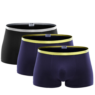 

Heng Yuan Xiang men&39s underwear solid color in the waist high-beam cotton flat underwear elastic Slim mix of three combinations of three 185110