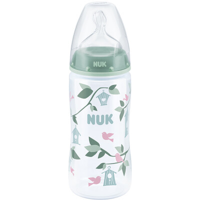 

NUK wide caliber bottle PP plastic baby bottle 300ml with silicone anti-flatulence nipple 0-6 months in the round hole male baby models random color pattern Germany imports