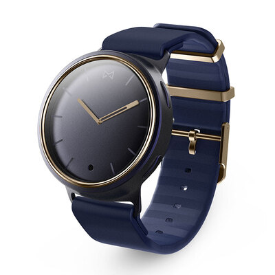 

Misfit Phase Smart Compound Watch Navy Blue Titanium Gold Silicone Wrist Strap Smart Watch Auto Monitor Step Monitor Sleep Call SMS Reminder Music Control