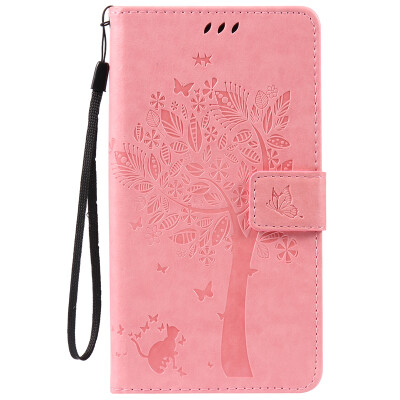 

Pink Tree Design PU Leather Flip Cover Wallet Card Holder Case for HTC 825