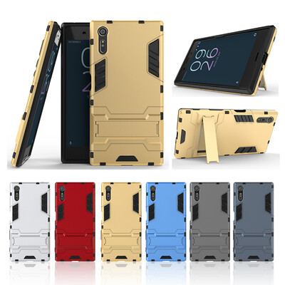 

Золотой Slim Robot Armor Kickstand Ударопрочный жесткий корпус из прочной резины для SONY Xperia XZ