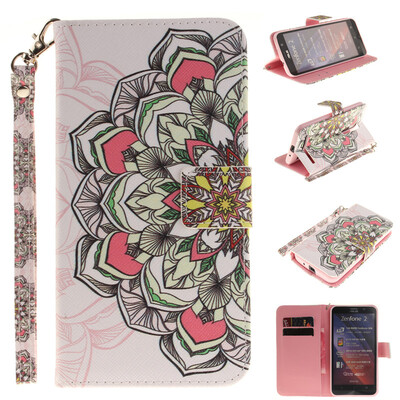 

Multilateral flowers Design PU Leather Flip Cover Wallet Card Holder Case for ASUS ZenFone 2 ZE551ML