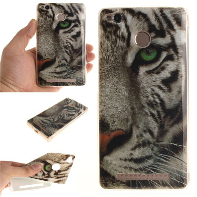 

White Tiger Pattern Soft Thin TPU Rubber Silicone Gel Case Cover for XIAOMI RedMi 3X