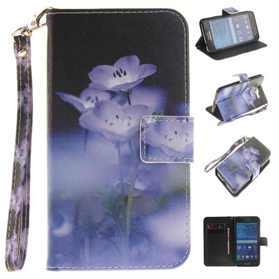 

Blue flower Design PU Leather Flip Cover Wallet Card Holder Case for SAMSUNG GALAXY Grand Prime G530