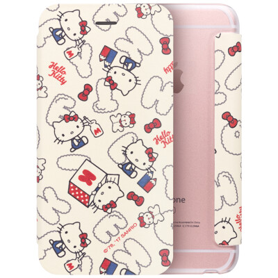 

Excellent Hello Kitty series iPhone7 flip phone case / protective cover cute cartoon clamshell cotton candy kite white