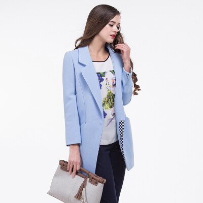 

TMI Mystery Women &39s Spring Suit Collar Tunic Coat 161236 Blue