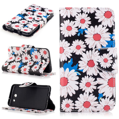 

Chrysanthemum Design PU Leather Flip Cover Wallet Card Holder Case for Samsung Galaxy J3 2017