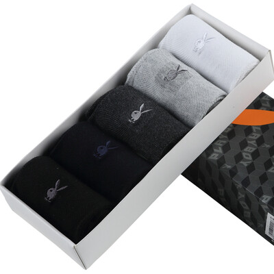 

Playboy socks men business casual seasons net cotton socks 5 double mix color 26-28cm