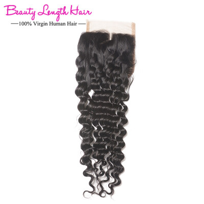 

Beauty Length Hair Products Peruvian Deep Wave Closure 44 Middle Three Free Part Lace Closure Peruvian Deep Wave Virgin Hair