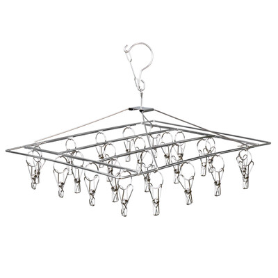 

BAOYOUNI stainless steel clothes hanger with 24clips