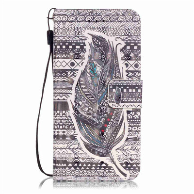 

Plumes Design PU Leather Flip Cover Wallet Card Holder Case for IPHONE 7